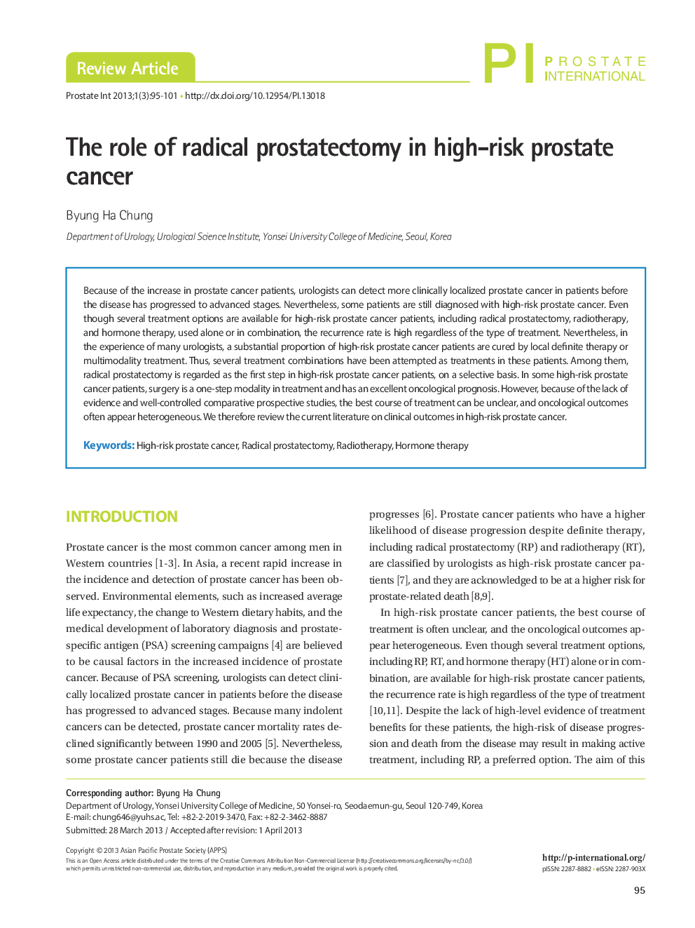 The role of radical prostatectomy in high-risk prostate cancer 