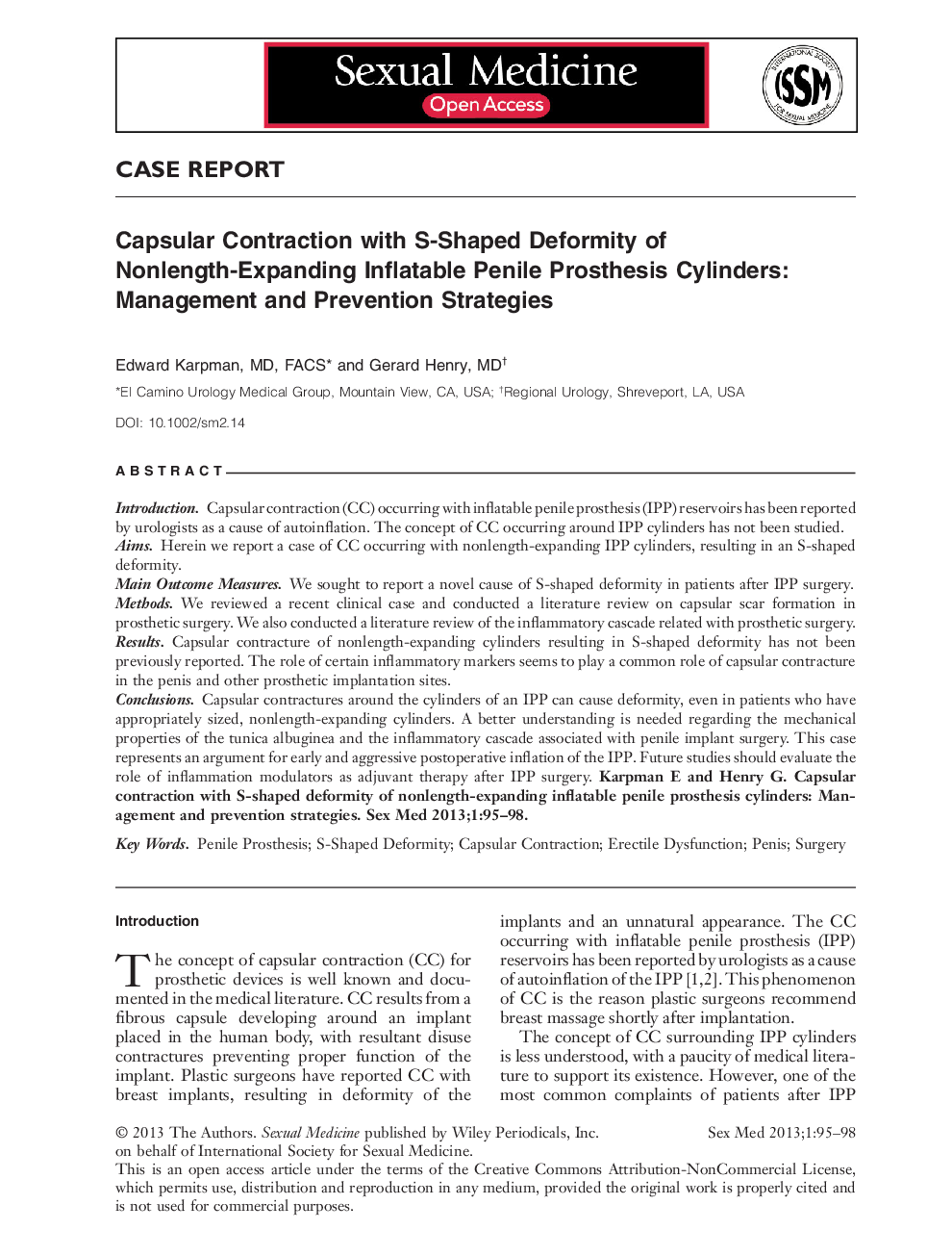 Capsular Contraction with S‐Shaped Deformity of Nonlength‐Expanding Inflatable Penile Prosthesis Cylinders: Management and Prevention Strategies 