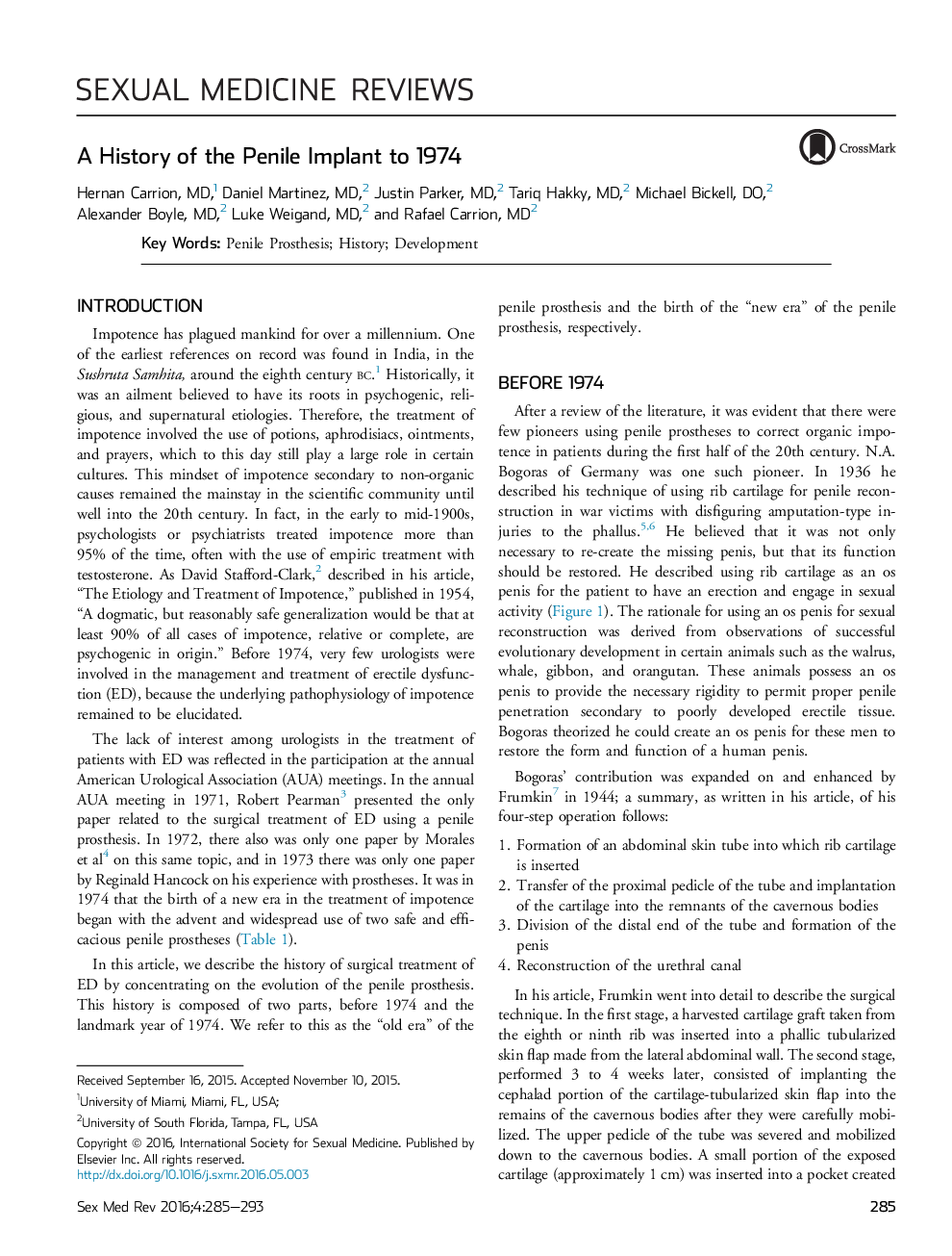 تاریخچه ایمپلنت پنیر تا سال 1974 