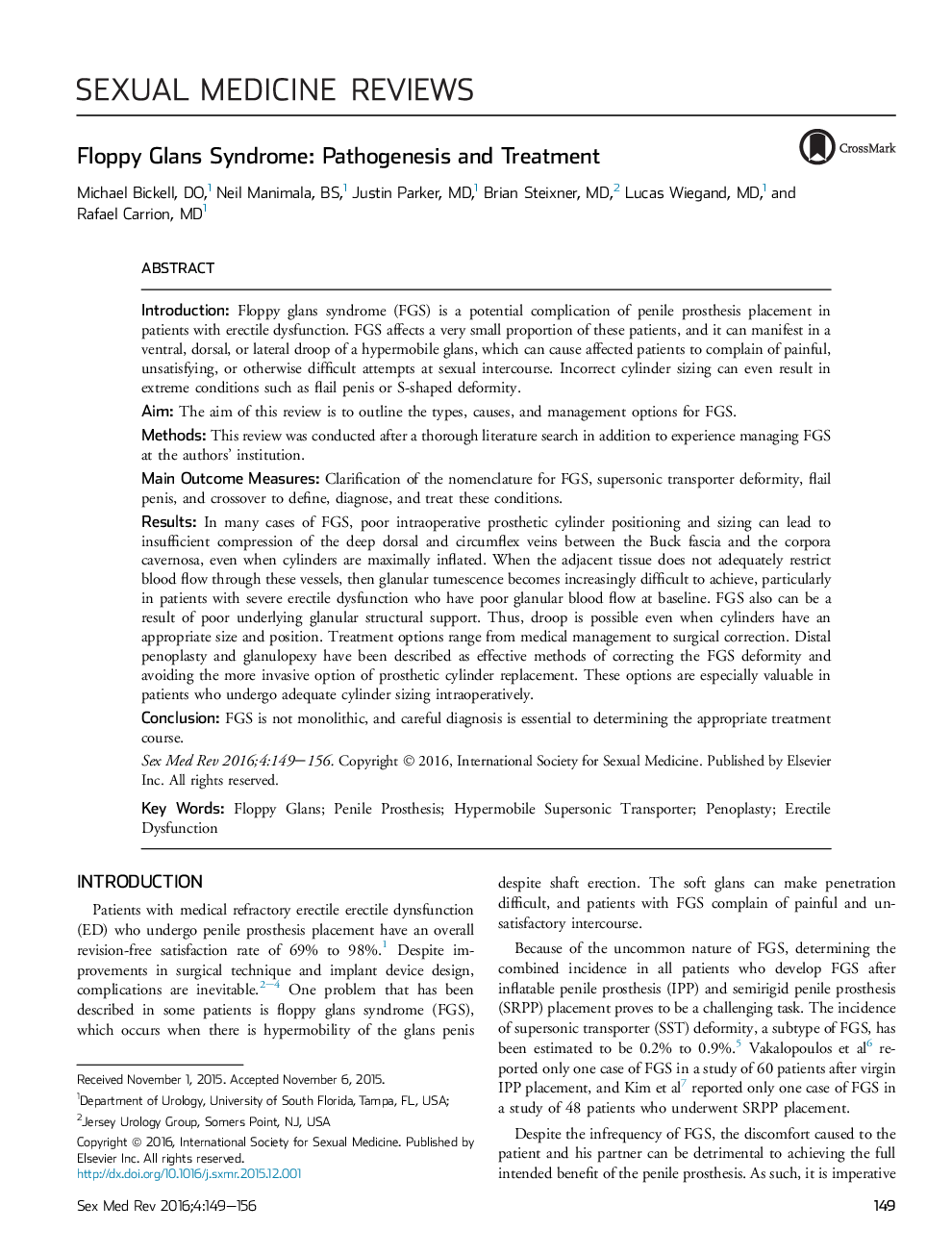 Floppy Glans Syndrome: Pathogenesis and Treatment