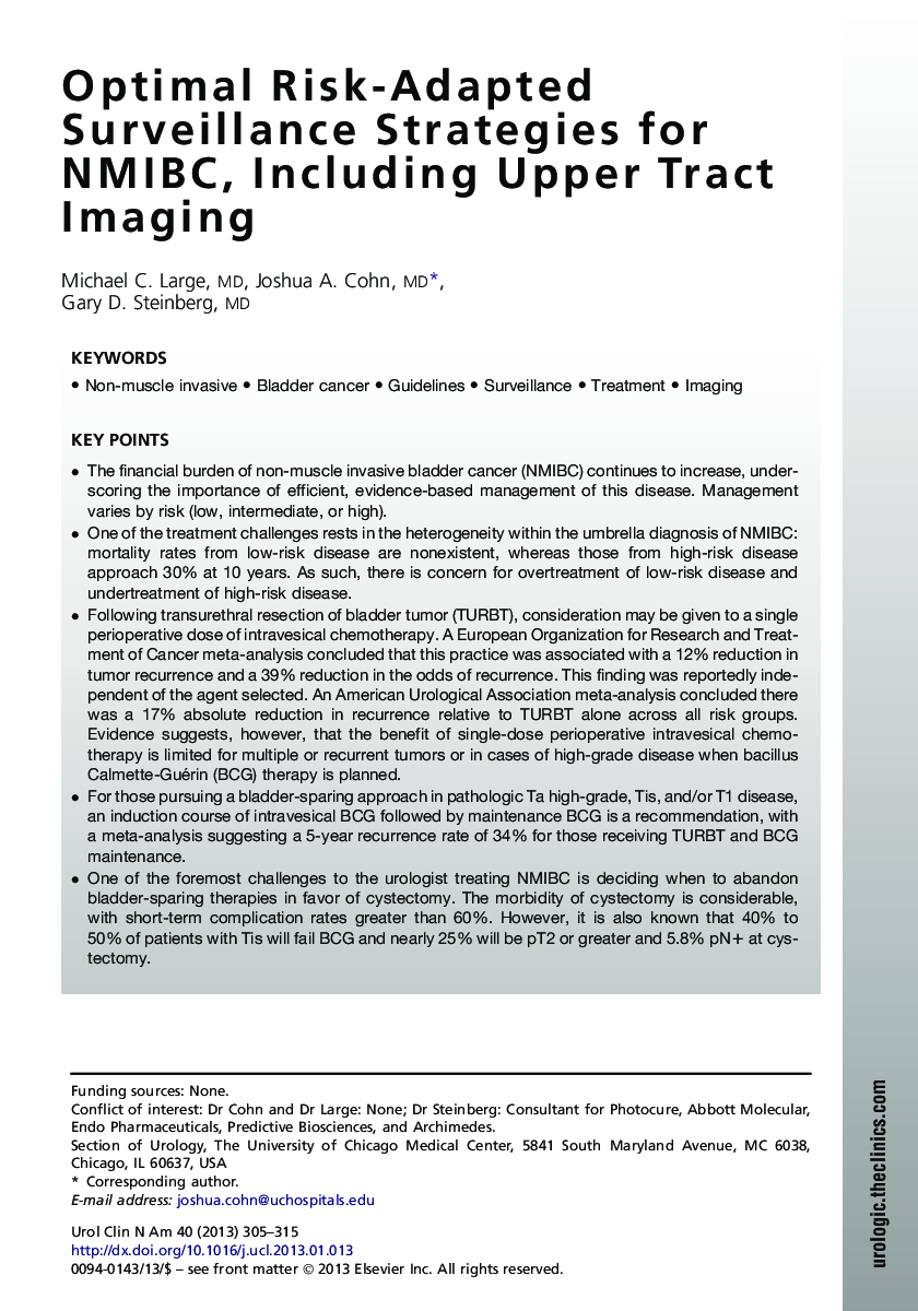 Optimal Risk-Adapted Surveillance Strategies for NMIBC, Including Upper Tract Imaging