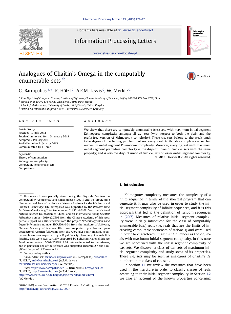 Analogues of Chaitinʼs Omega in the computably enumerable sets 