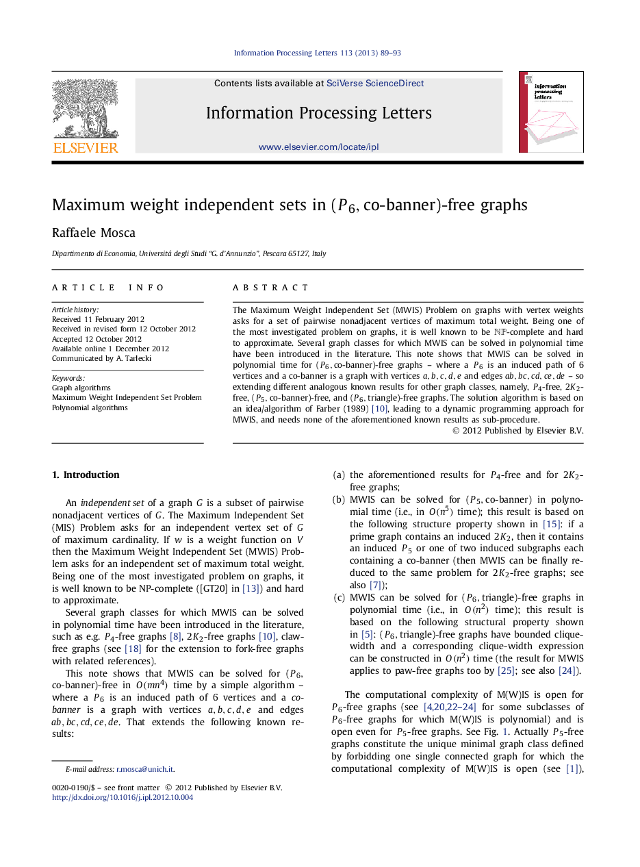 Maximum weight independent sets in (P6,co-bannerP6,co-banner)-free graphs