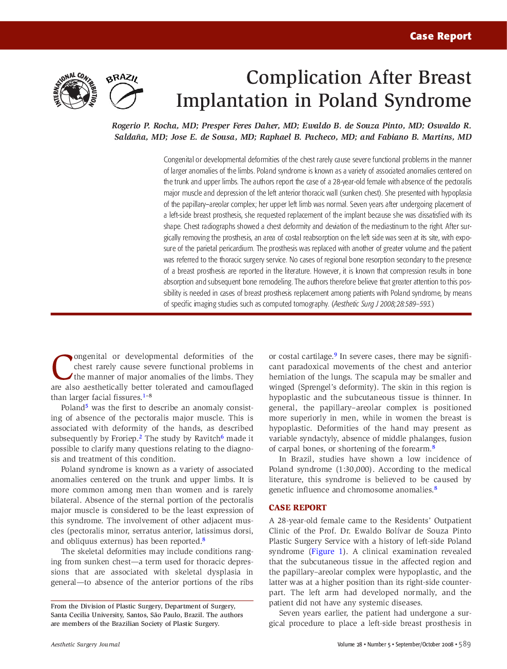 Complication After Breast Implantation in Poland Syndrome