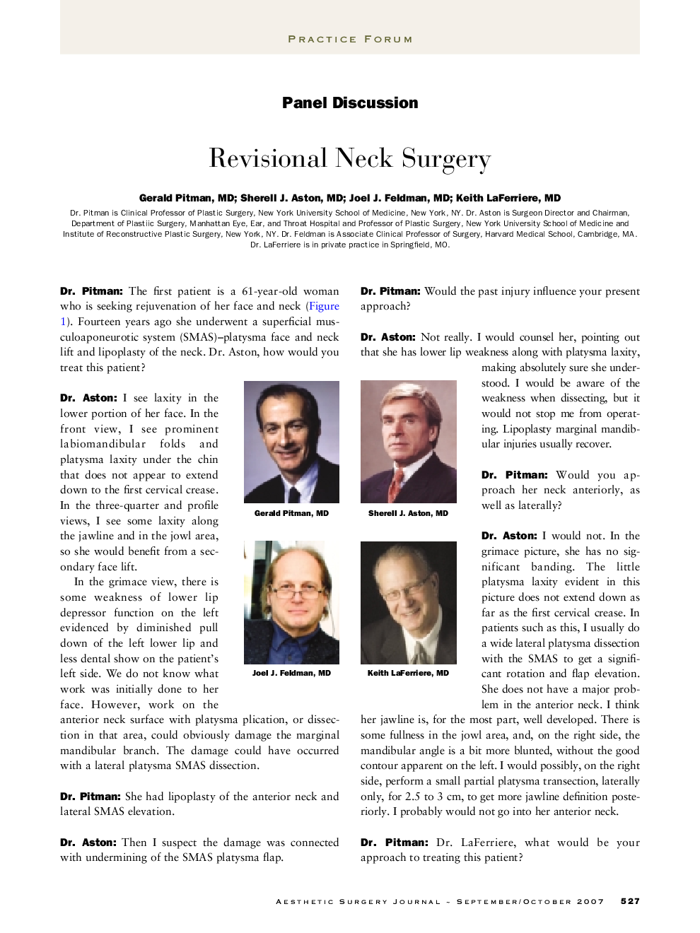 Revisional neck surgery