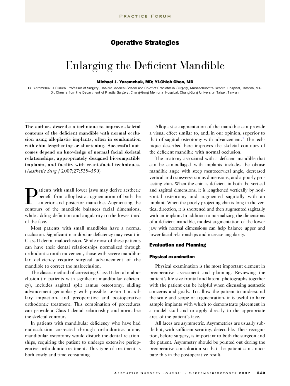 Enlarging the deficient mandible