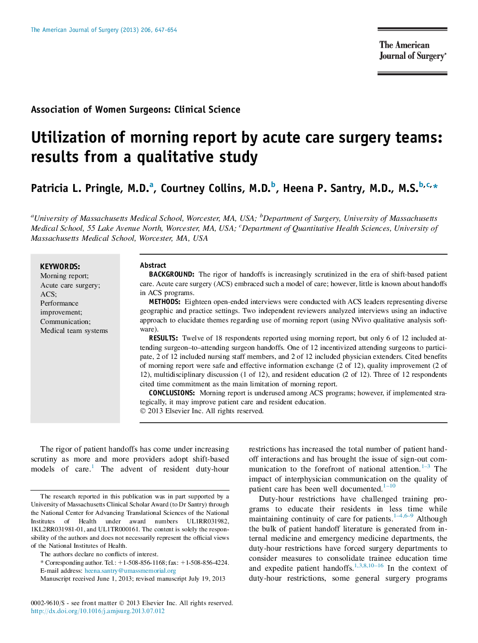 Utilization of morning report by acute care surgery teams: results from a qualitative study 