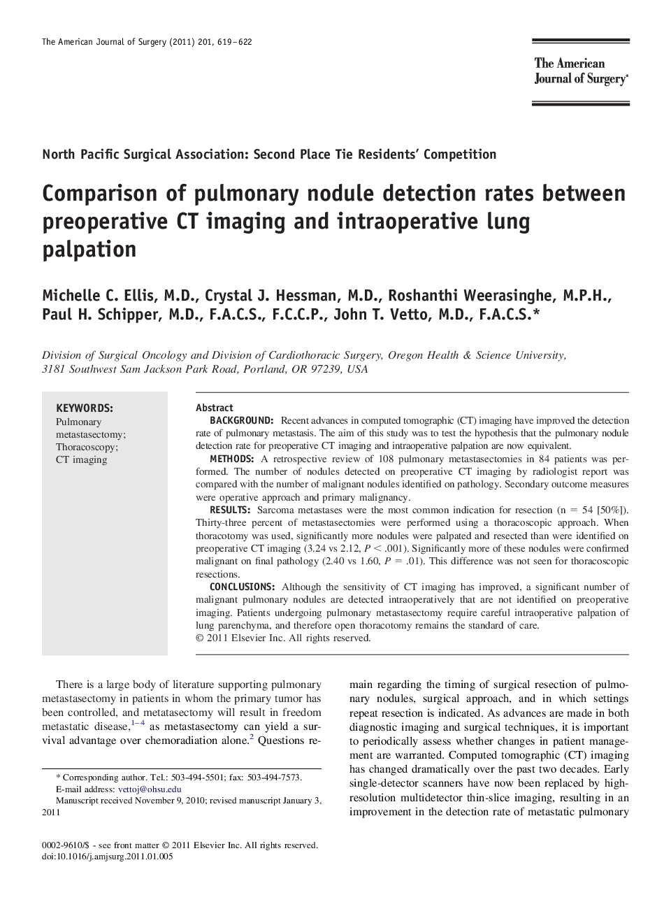 Comparison of pulmonary nodule detection rates between preoperative CT imaging and intraoperative lung palpation