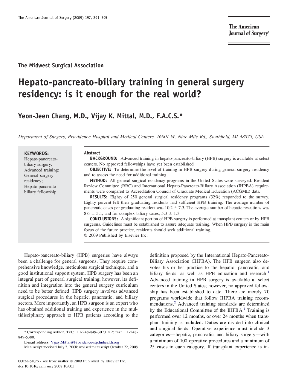 Hepato-pancreato-biliary training in general surgery residency: is it enough for the real world?