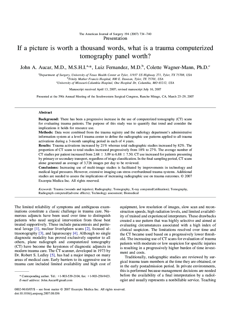 If a picture is worth a thousand words, what is a trauma computerized tomography panel worth?