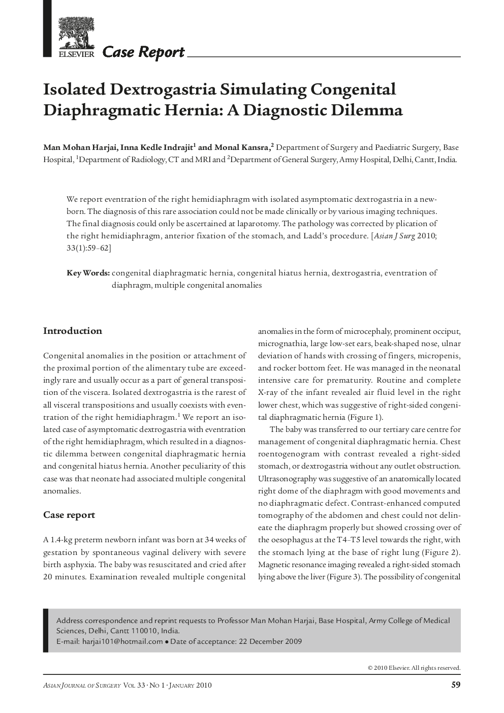 Isolated Dextrogastria Simulating Congenital Diaphragmatic Hernia: A Diagnostic Dilemma