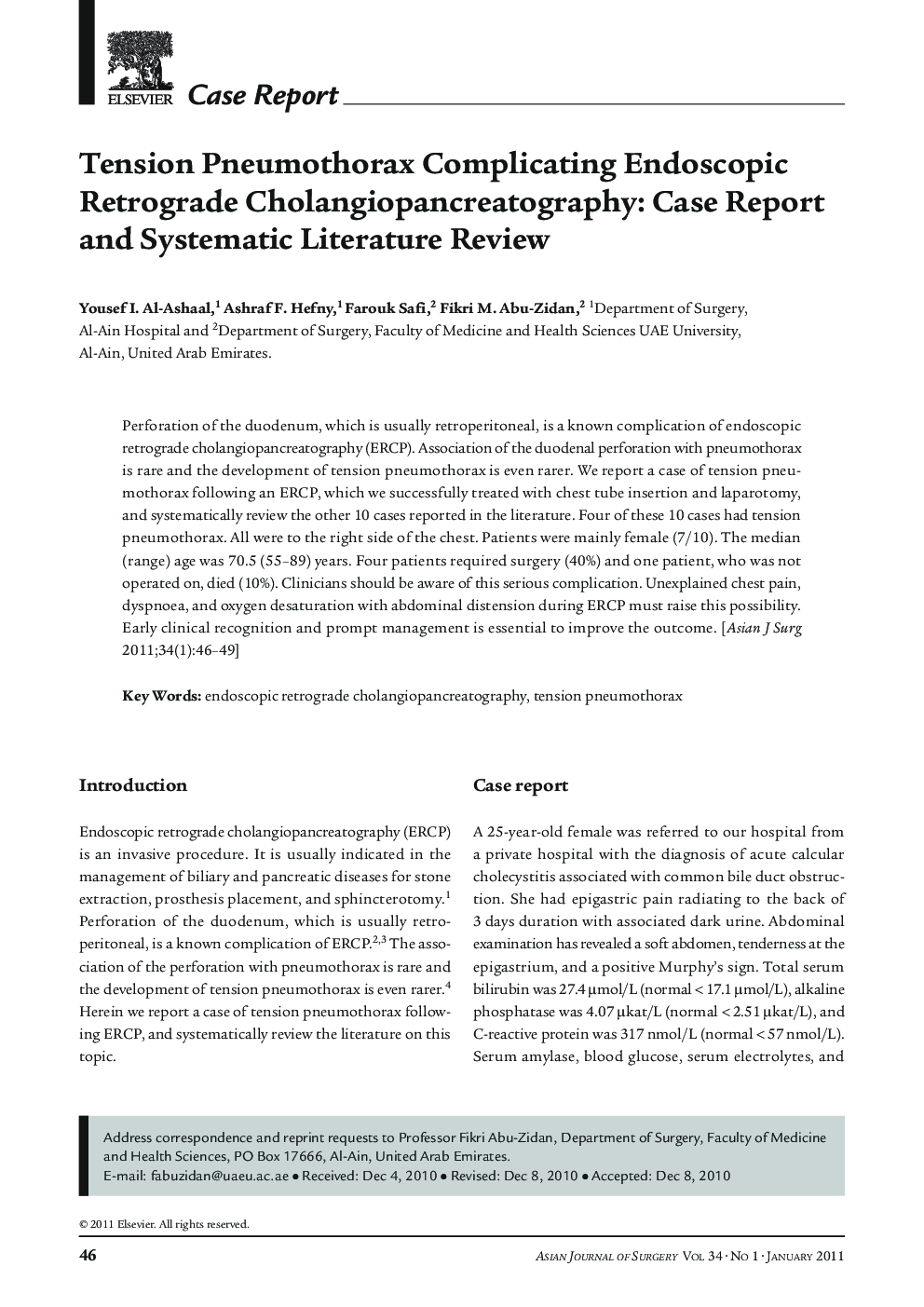 Tension Pneumothorax Complicating Endoscopic Retrograde Cholangiopancreatography: Case Report and Systematic Literature Review