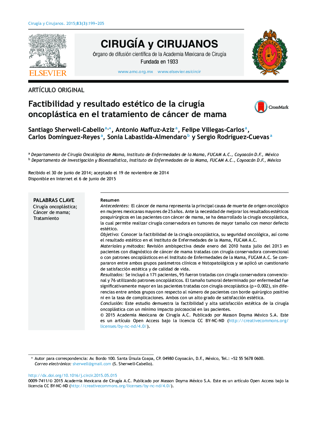 Factibilidad y resultado estético de la cirugía oncoplástica en el tratamiento de cáncer de mama