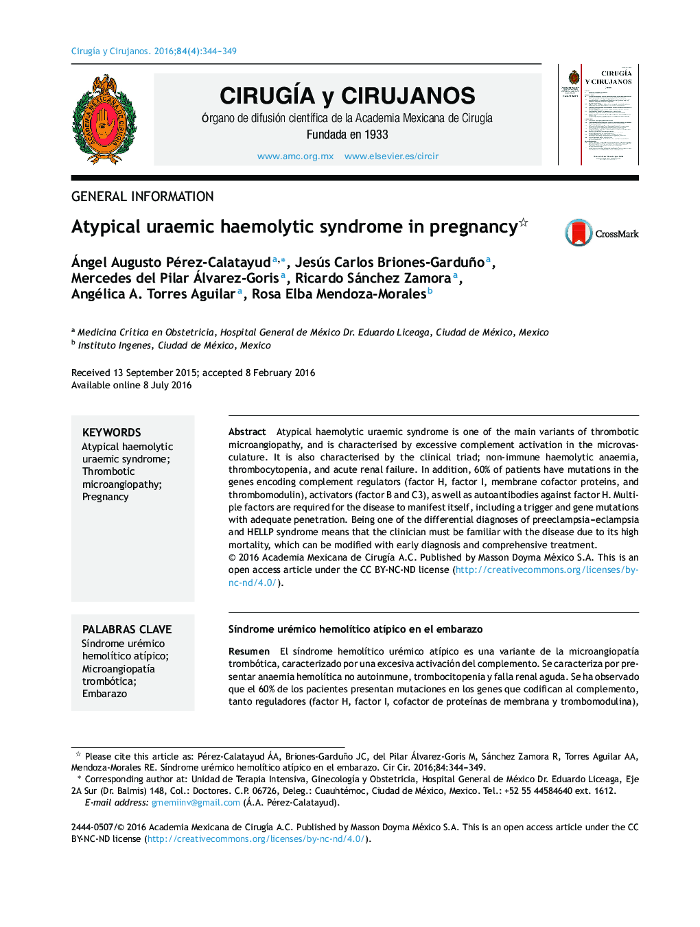 Atypical uraemic haemolytic syndrome in pregnancy 