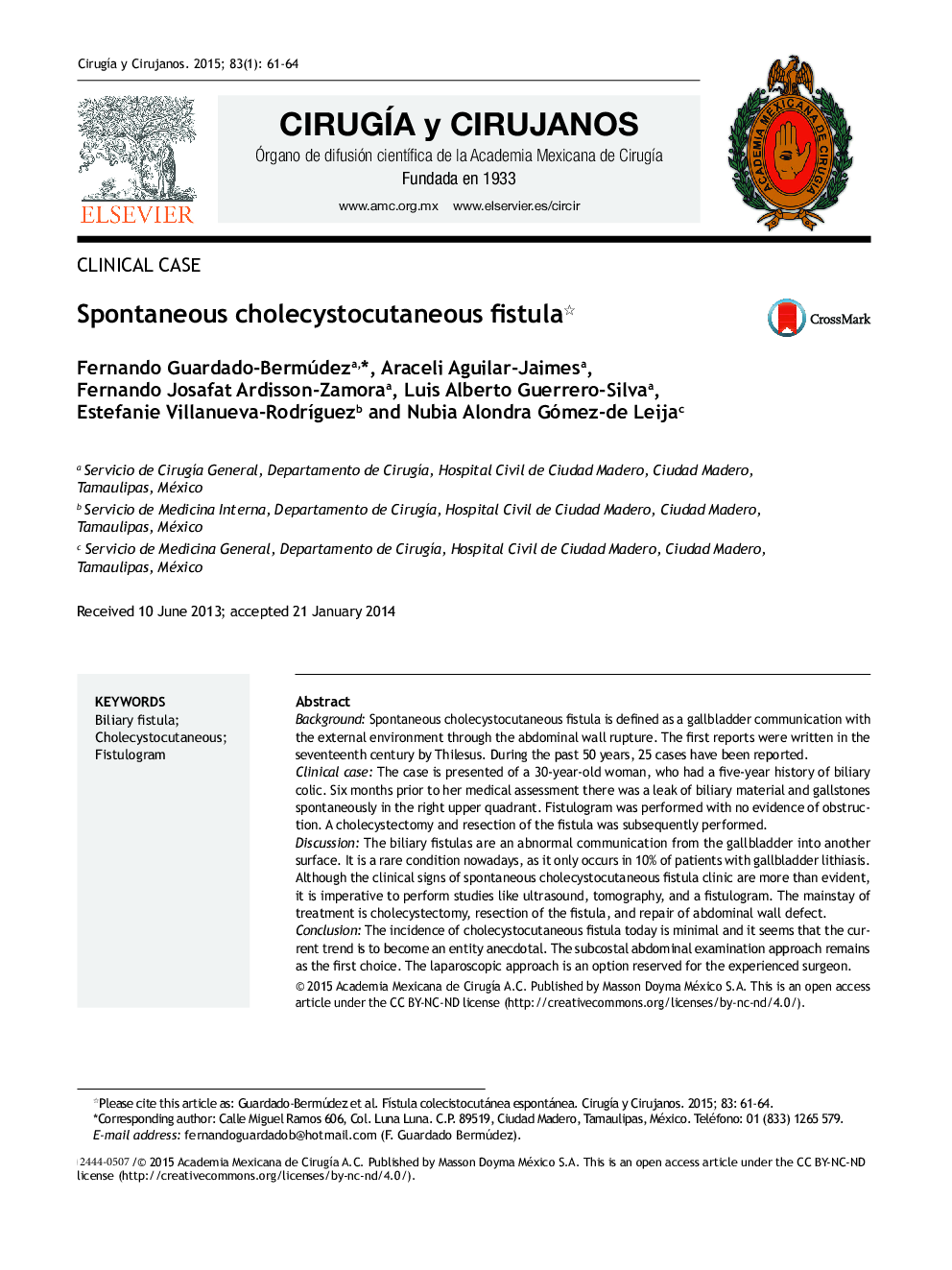 Spontaneous cholecystocutaneous fistula 