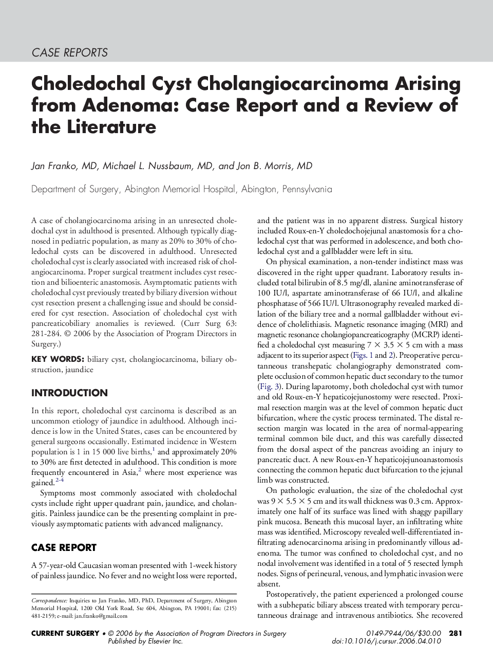 Choledochal Cyst Cholangiocarcinoma Arising from Adenoma: Case Report and a Review of the Literature