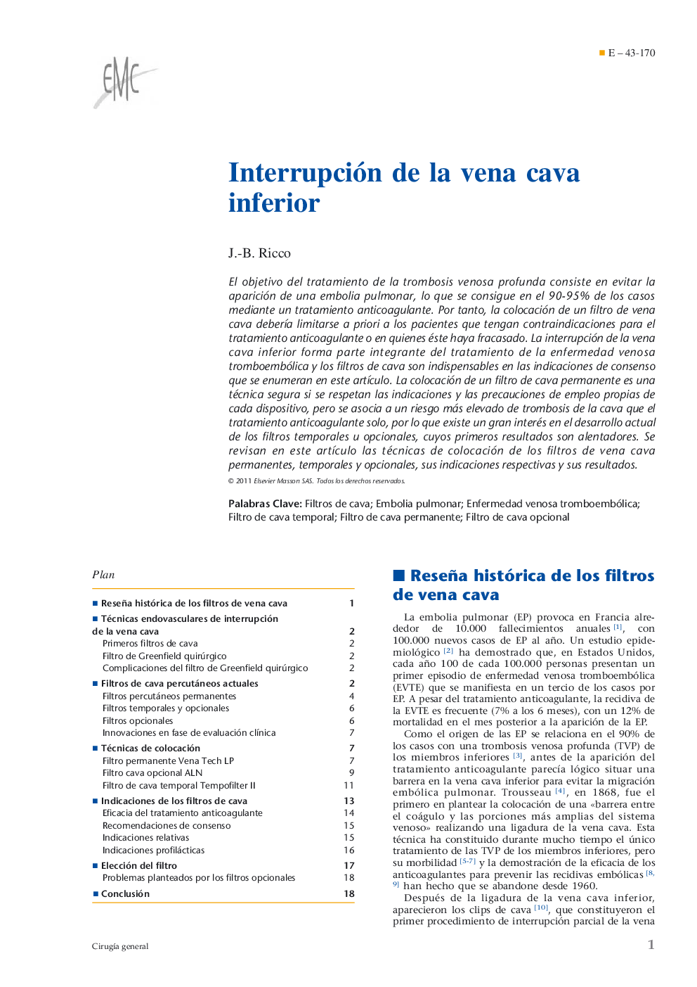 Interrupción de la vena cava inferior