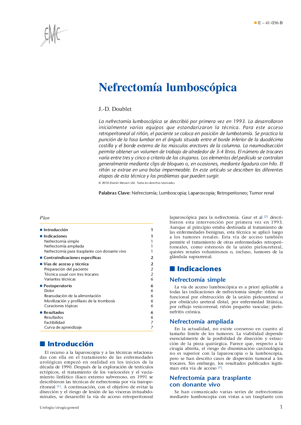 Nefrectomía lumboscópica
