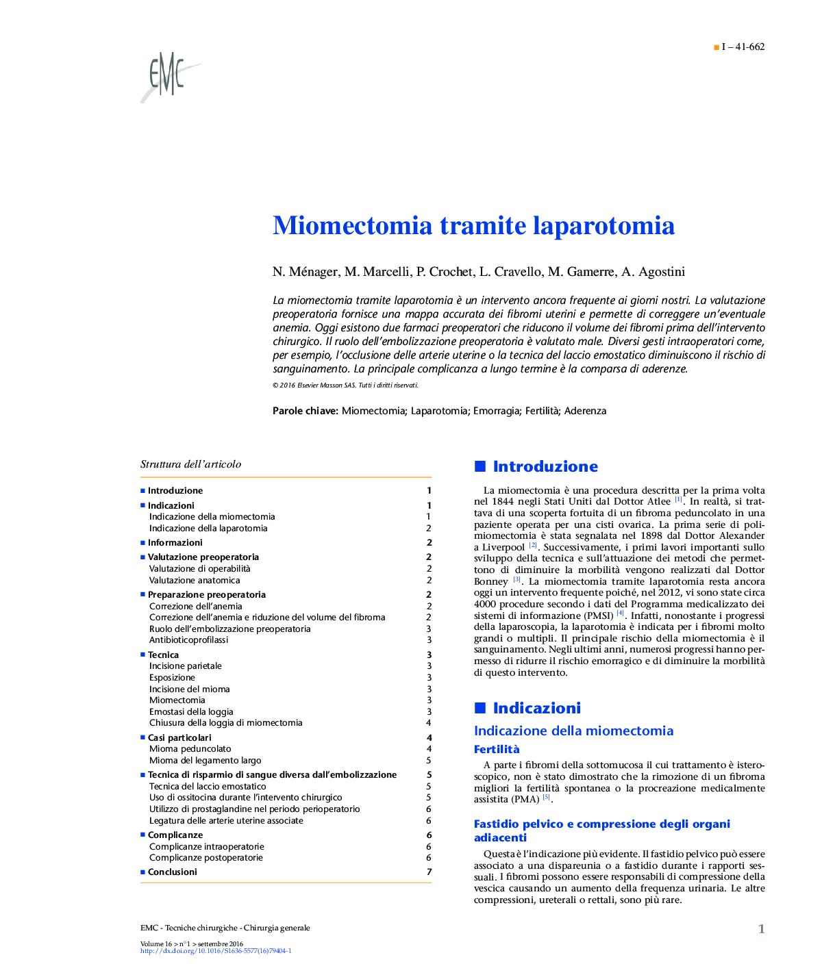 Miomectomia tramite laparotomia