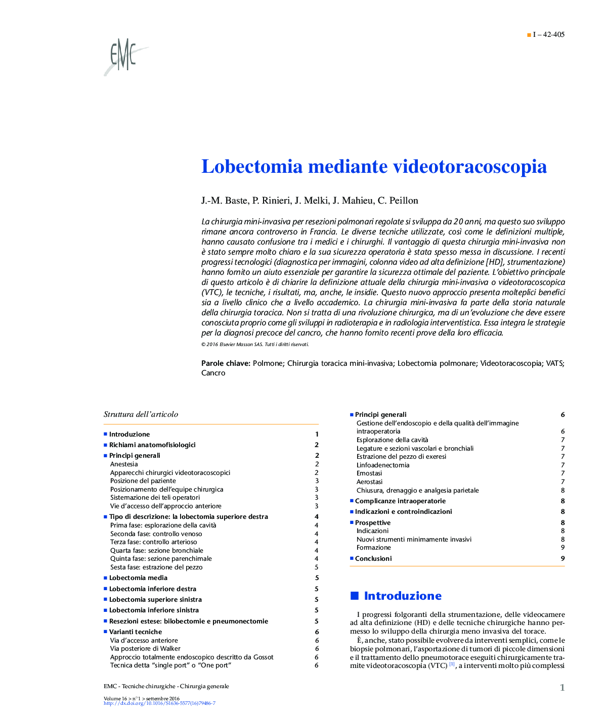 Lobectomia mediante videotoracoscopia