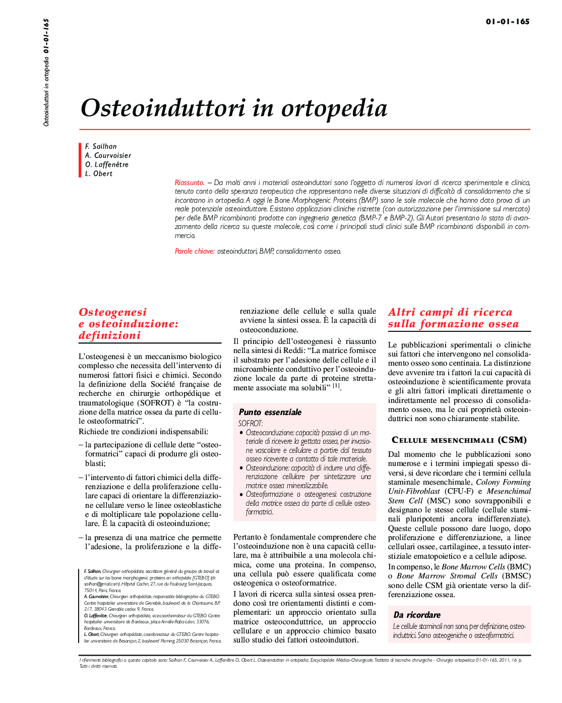 عکس صفحه اول مقاله: Osteoinduttori in ortopedia Osteoinduttori in ortopedia