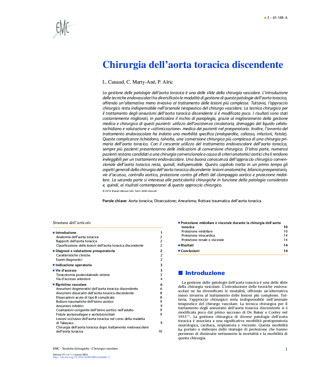 Chirurgia dell'aorta toracica discendente