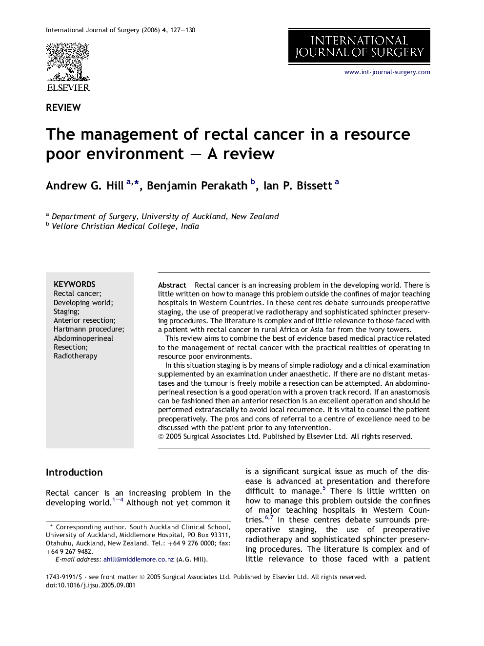 The management of rectal cancer in a resource poor environment – A review