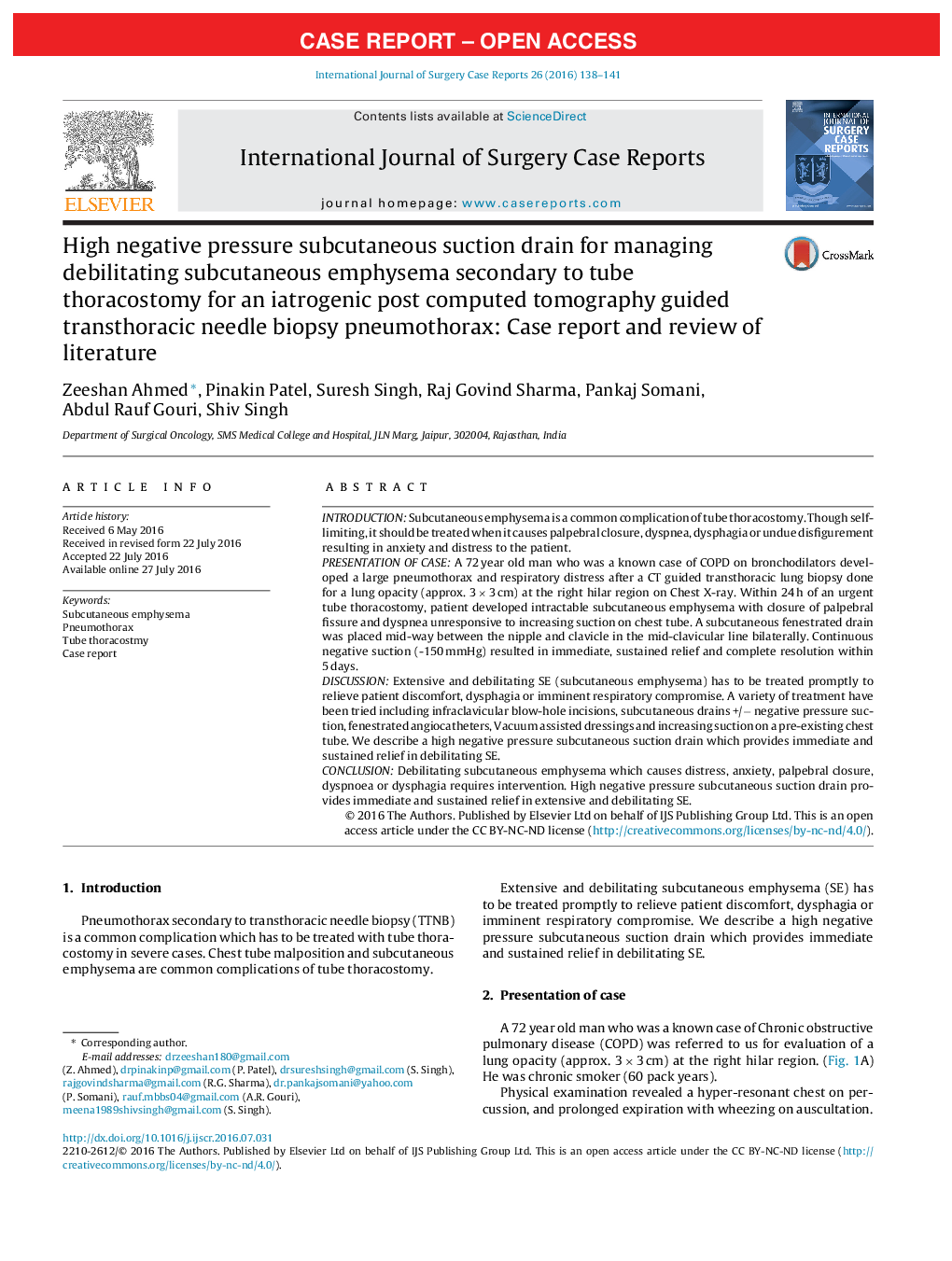 تخلیه ساکشن زیر جلدی منفی برای مدیریت کمخونی آمیسیام زیر جلدی به دنبال توراکوستومی لوله ای برای یک توموگرافی کامپیوتری پس از زایمان ایدروژنی تحت عنوان پنوموتوراکس بیوپسی سوزن ترموستاکاریک راهنمای: گزارش مورد و بررسی ادبیات 