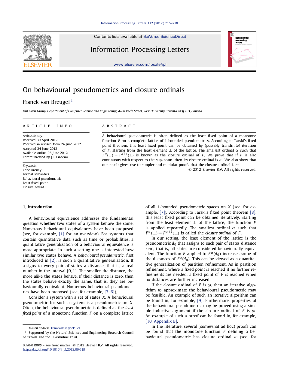 On behavioural pseudometrics and closure ordinals