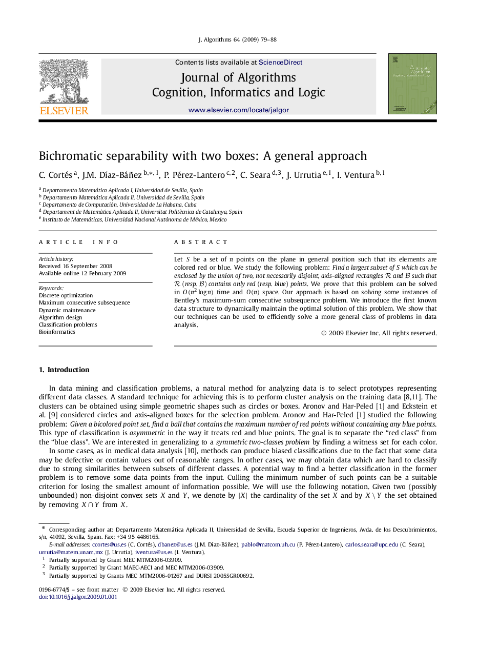 Bichromatic separability with two boxes: A general approach