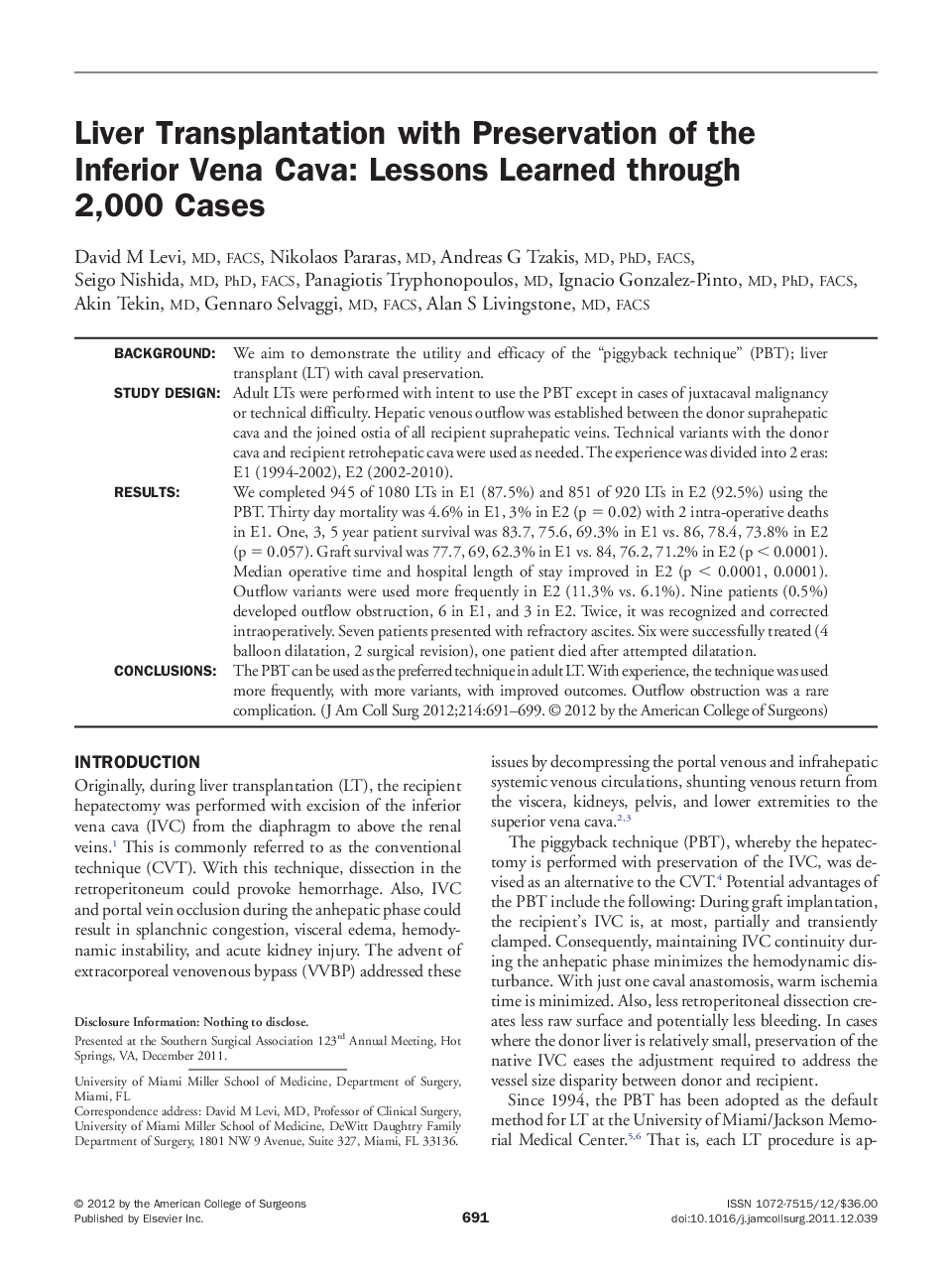 Liver Transplantation with Preservation of the Inferior Vena Cava: Lessons Learned through 2,000 Cases 