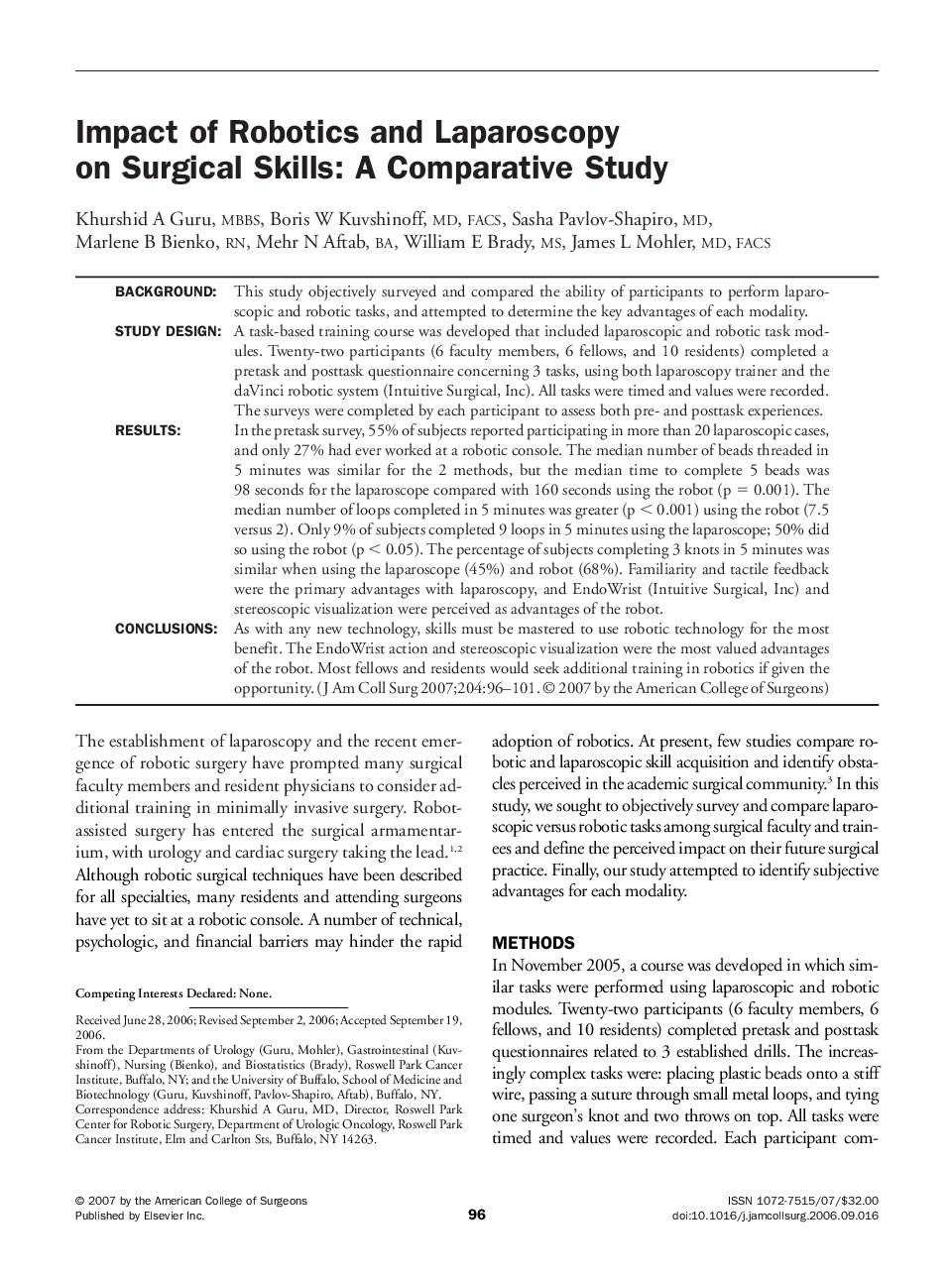 Impact of Robotics and Laparoscopy on Surgical Skills: A Comparative Study 