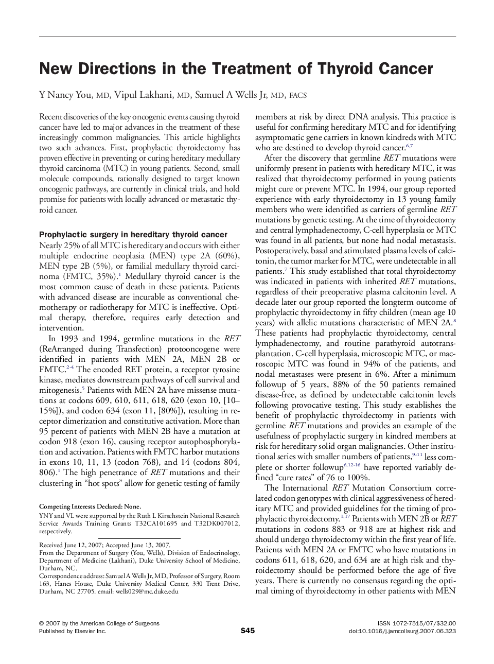 New Directions in the Treatment of Thyroid Cancer