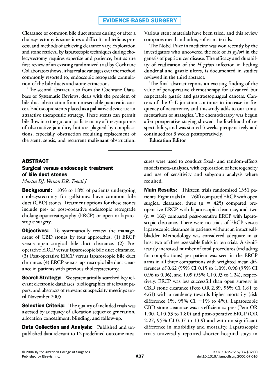 Evidence-based surgery