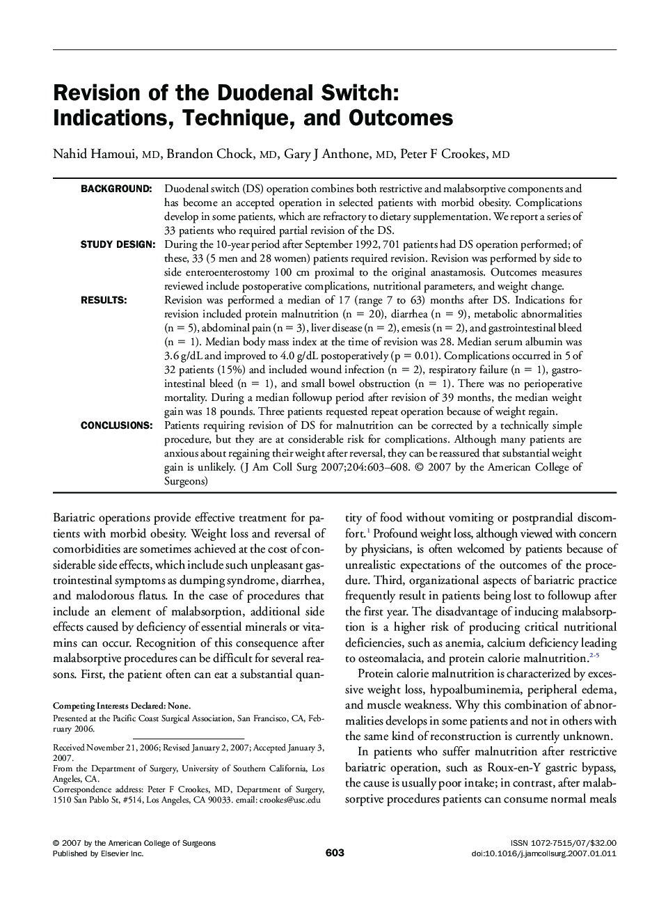 Revision of the Duodenal Switch: Indications, Technique, and Outcomes 