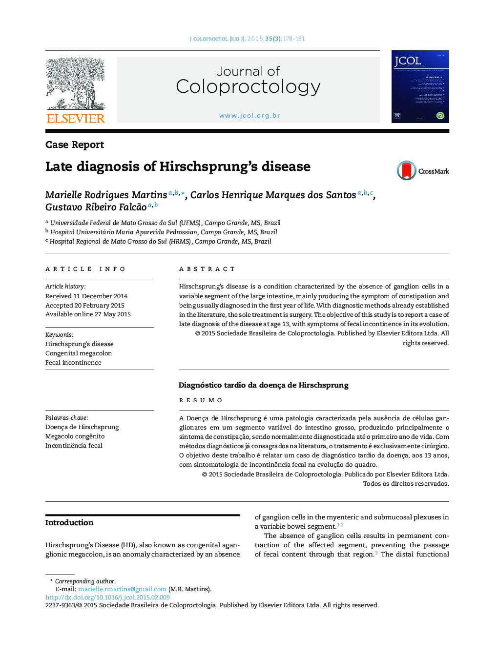 Late diagnosis of Hirschsprung's disease