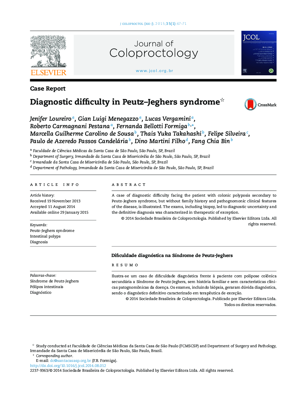 Diagnostic difficulty in Peutz–Jeghers syndrome 