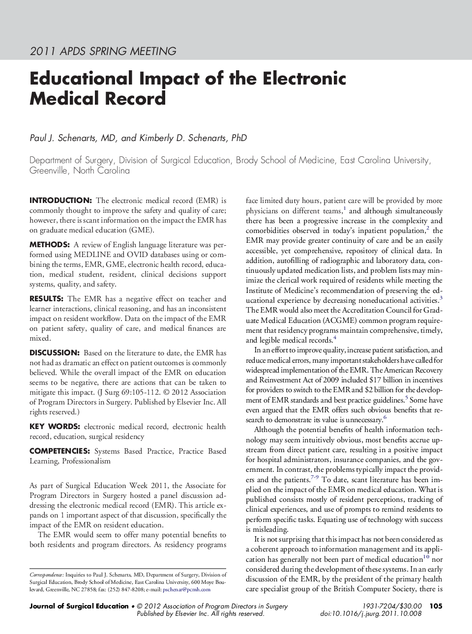 Educational Impact of the Electronic Medical Record
