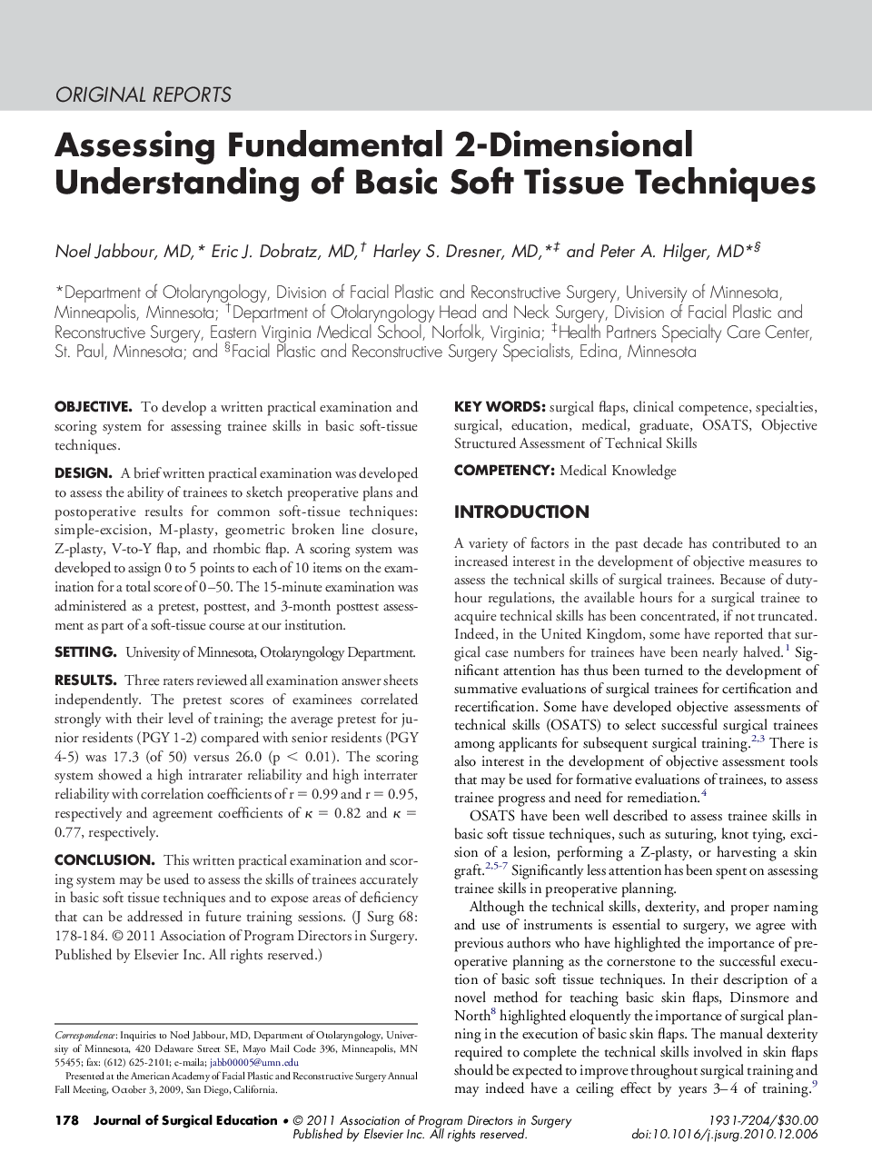 Assessing Fundamental 2-Dimensional Understanding of Basic Soft Tissue Techniques