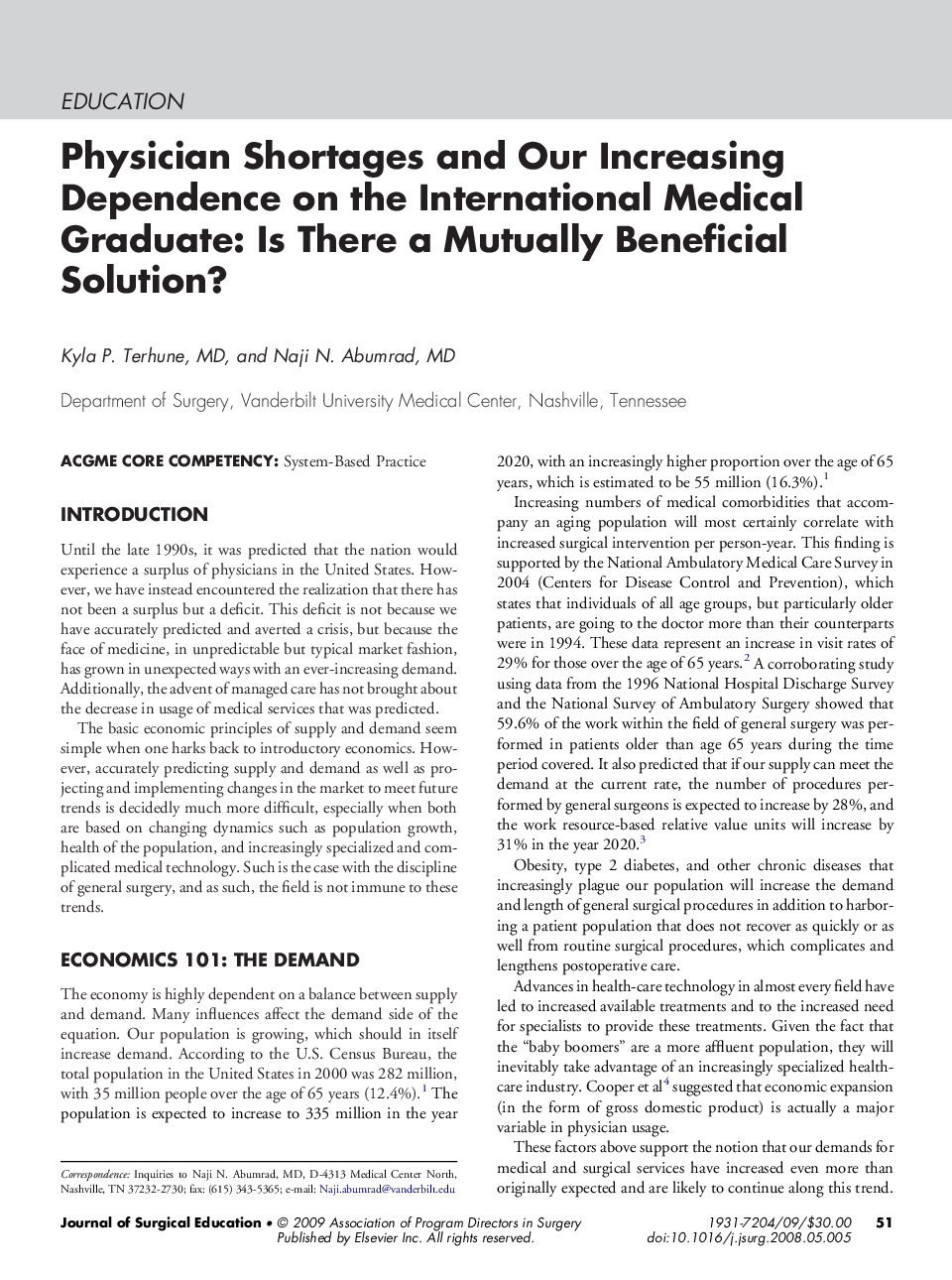 Physician Shortages and Our Increasing Dependence on the International Medical Graduate: Is There a Mutually Beneficial Solution?