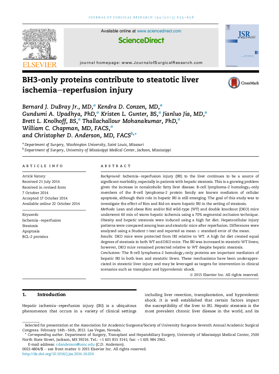 BH3-only proteins contribute to steatotic liver ischemia–reperfusion injury 