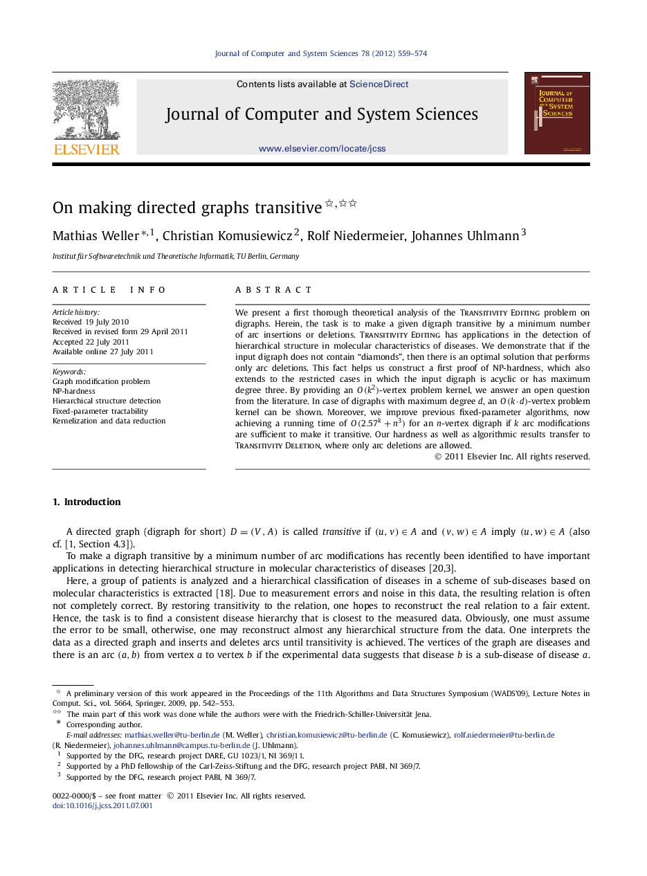 On making directed graphs transitive 