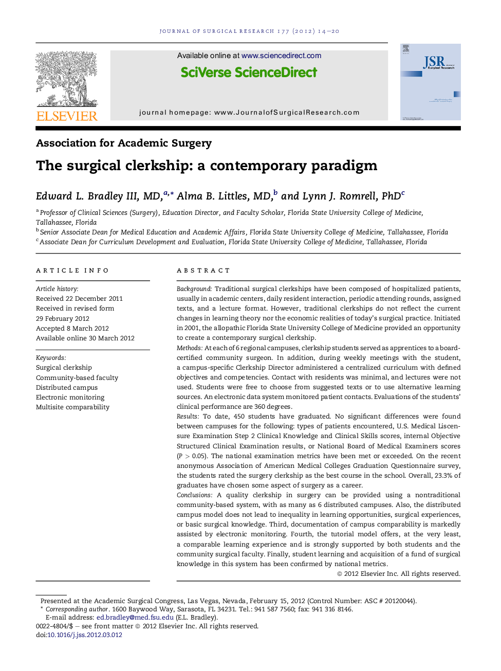 The surgical clerkship: a contemporary paradigm