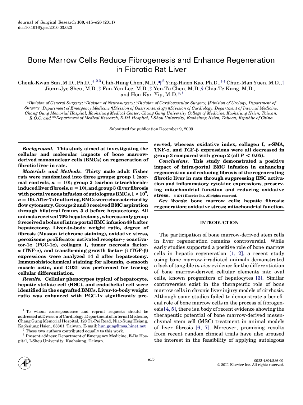 Bone Marrow Cells Reduce Fibrogenesis and Enhance Regeneration in Fibrotic Rat Liver