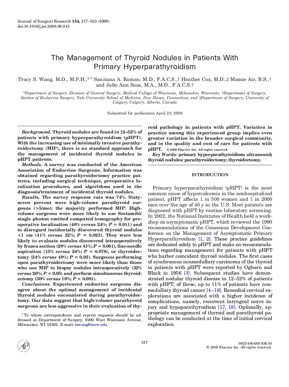 The Management of Thyroid Nodules in Patients With Primary Hyperparathyroidism