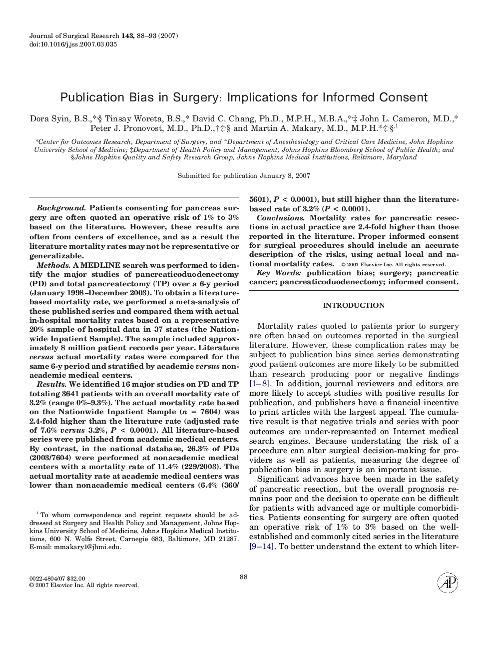 Publication Bias in Surgery: Implications for Informed Consent