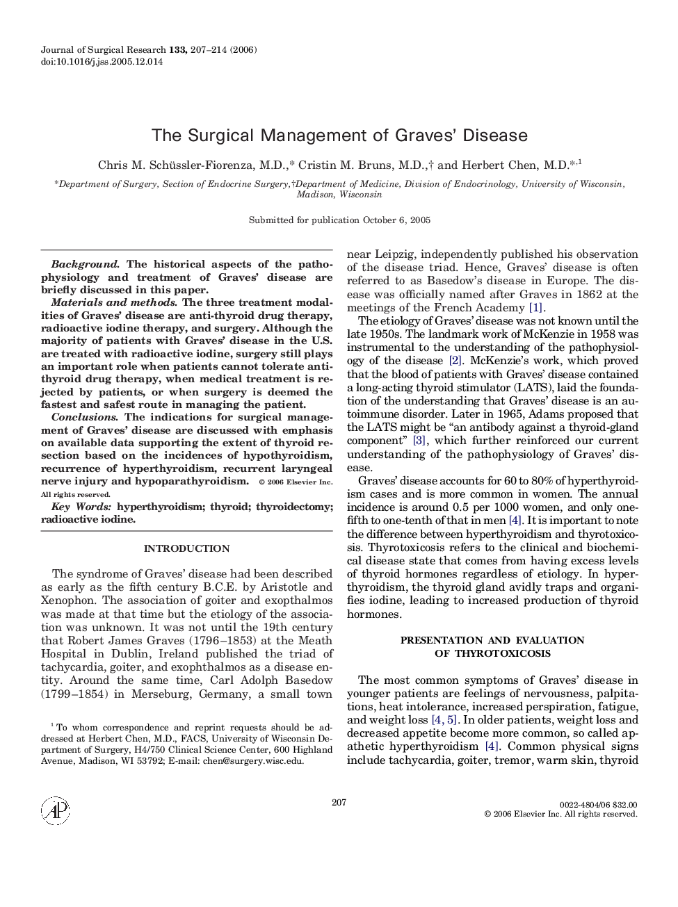 The Surgical Management of Graves’ Disease