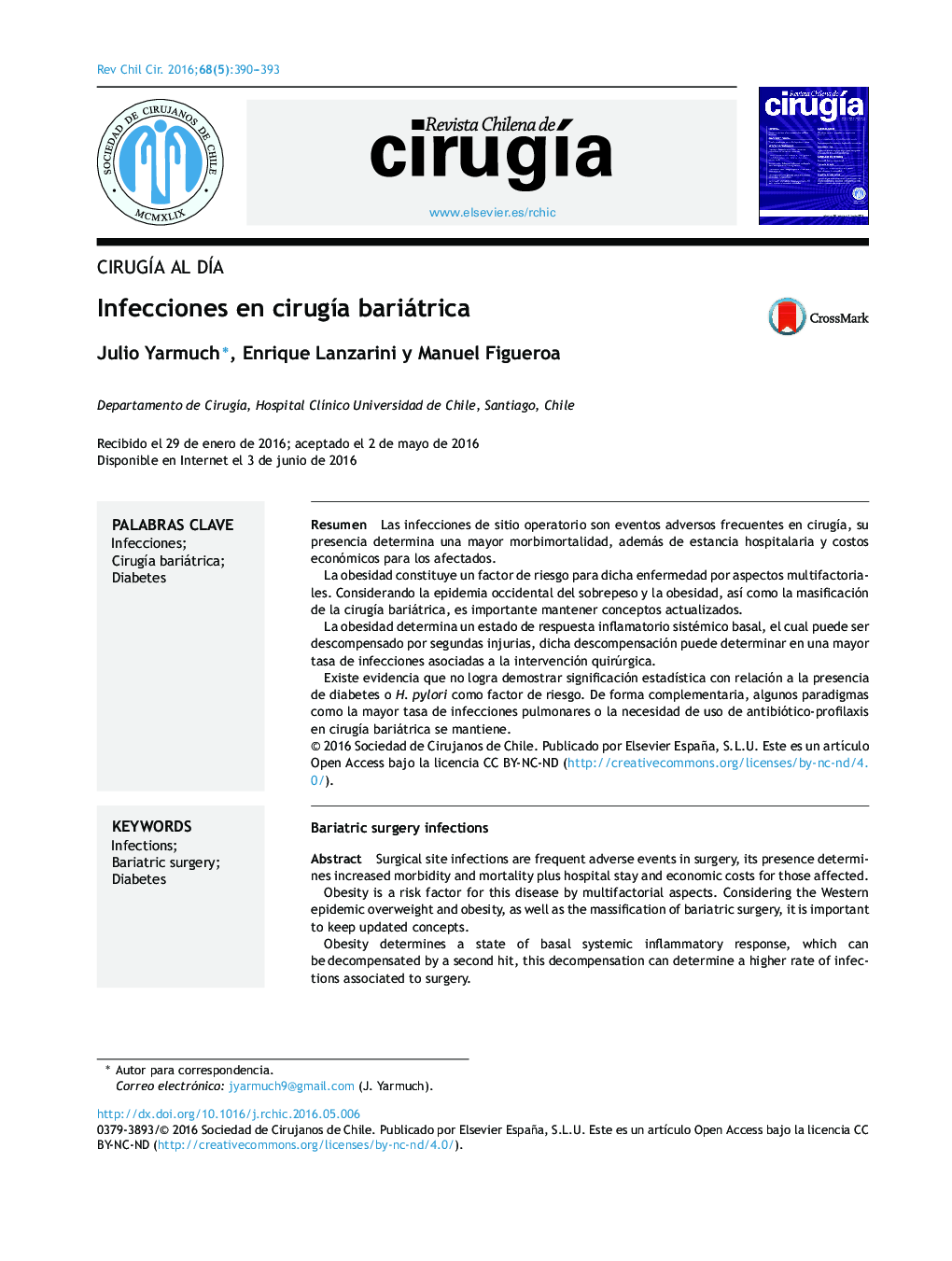 Infecciones en cirugía bariátrica