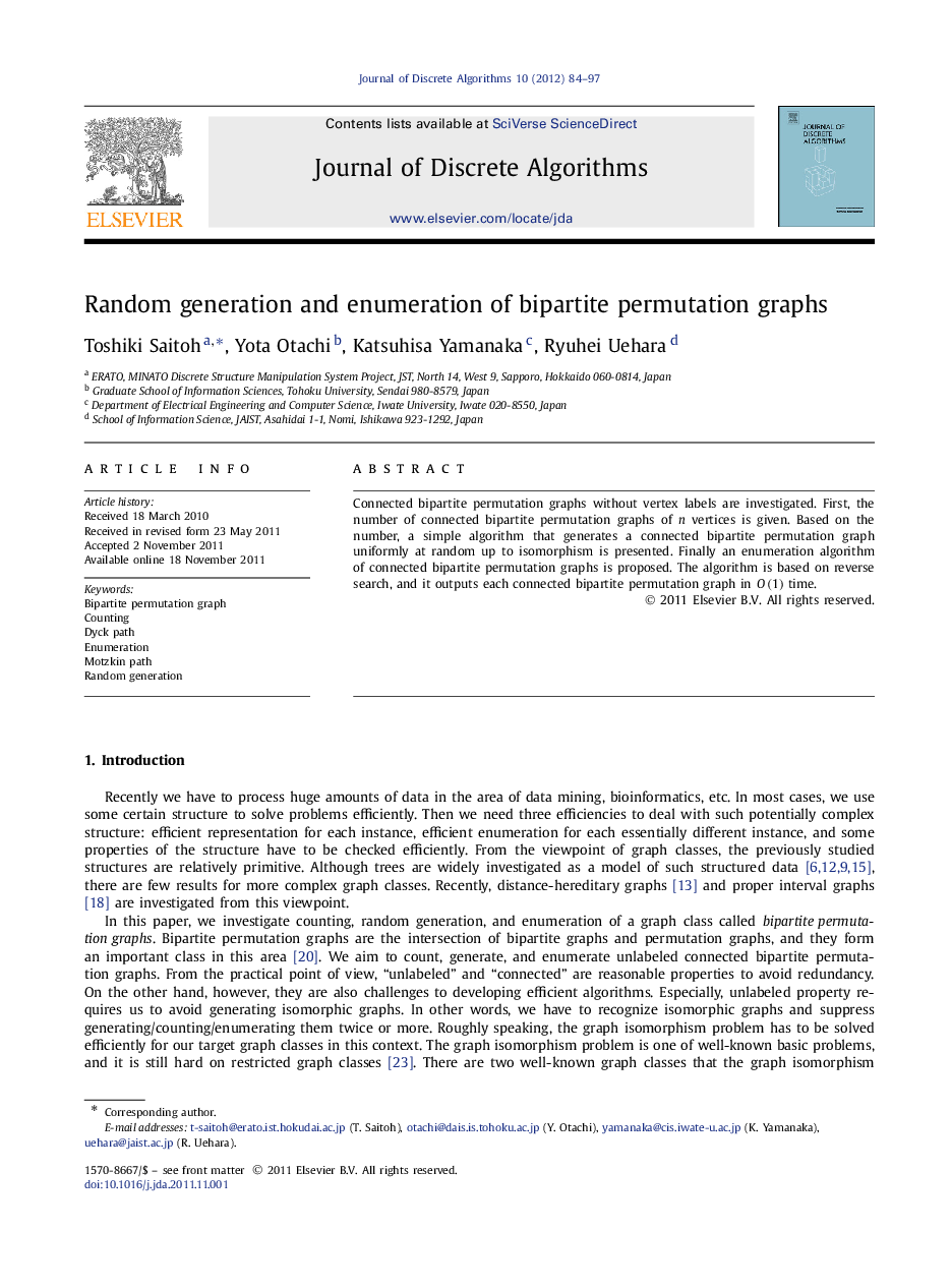 Random generation and enumeration of bipartite permutation graphs