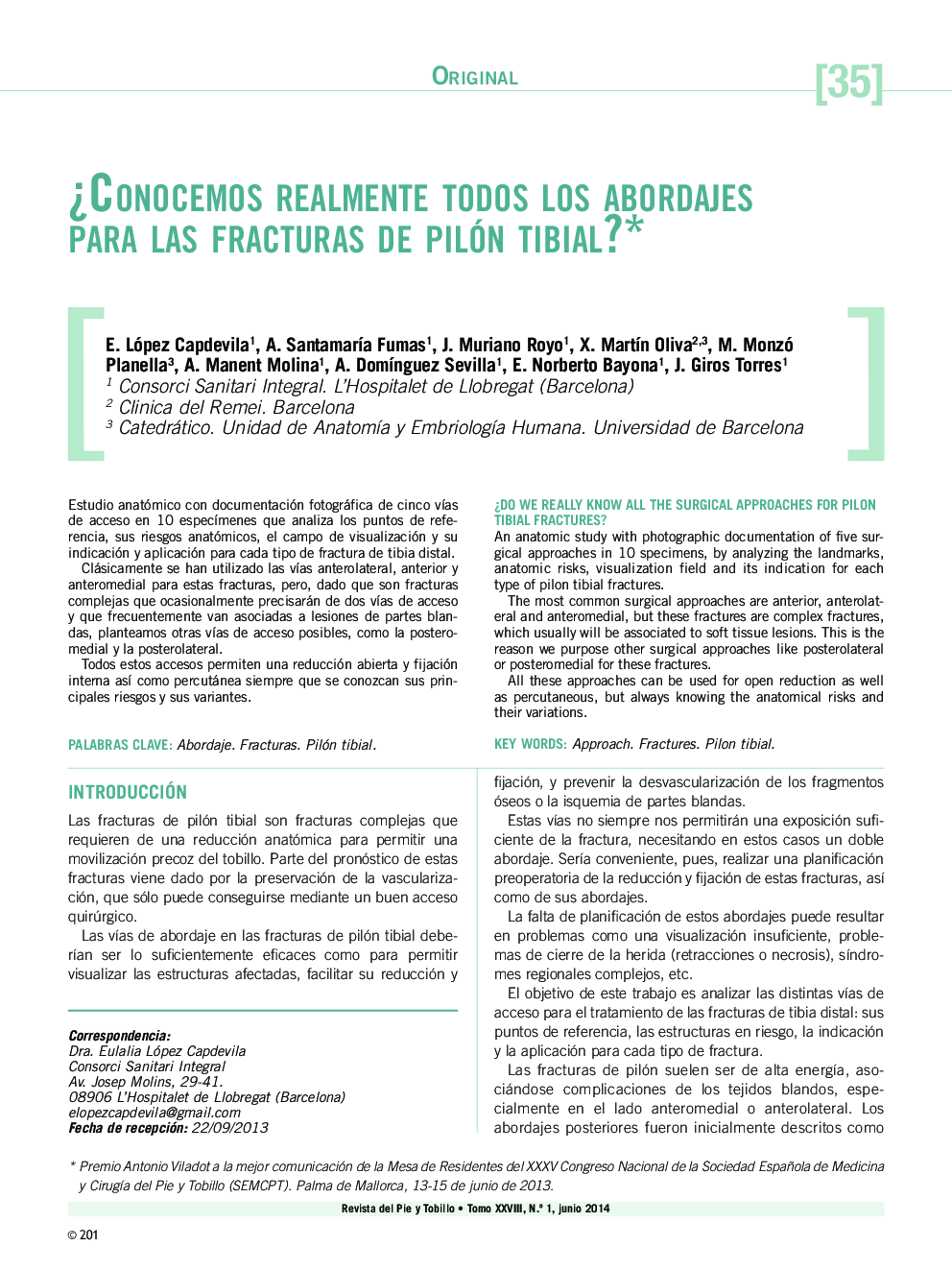 ¿Conocemos realmente todos los abordajes para las fracturas de pilón tibial?*